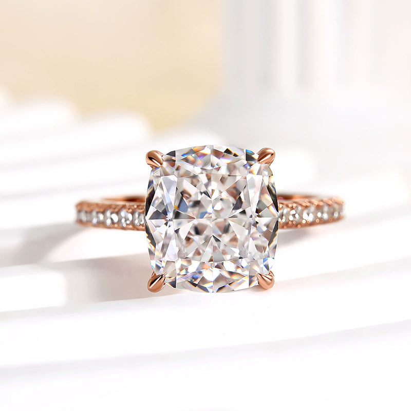 Louily Exclusive Cushion Cut Women's Engagement Ring In Sterling Silver - louilyjewelry