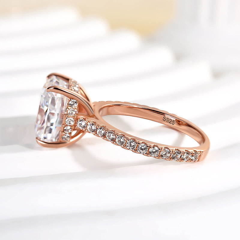 Louily Exclusive Cushion Cut Women's Engagement Ring In Sterling Silver - louilyjewelry