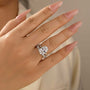 2PC 4.5Ct Oval Cut Engagement Ring With Round Cut Full Eternity Wedding Band - louilyjewelry
