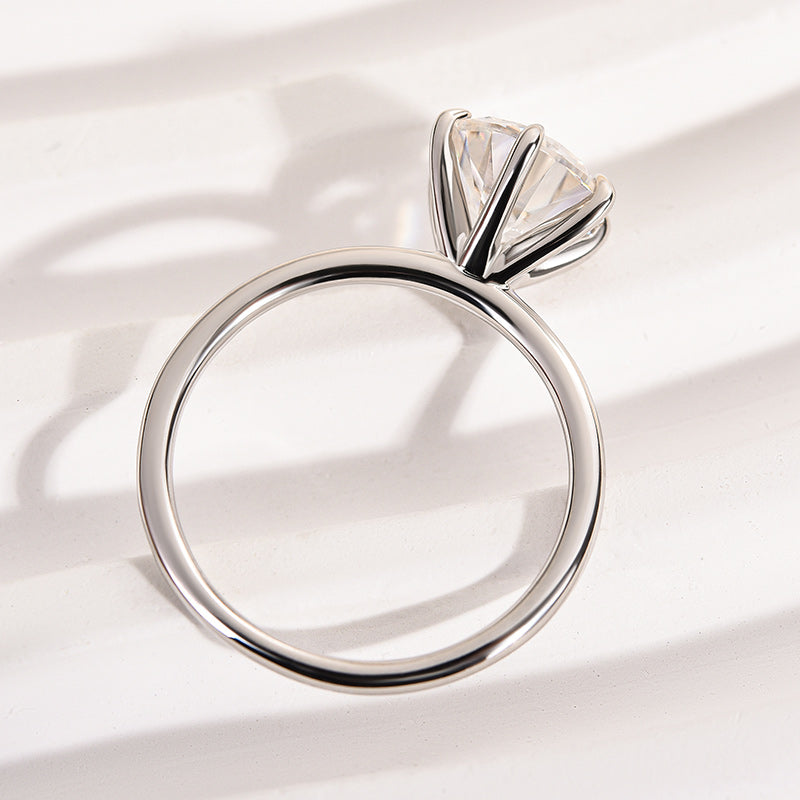 Louily 2.0 Carat Moissanite 6 Prong Round Cut Promise Ring - louilyjewelry