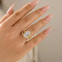 S925 2PC 5.0Ct Oval Cut Split Shank Yellow Gold Engagement Ring Set with Round Cut Open Band - louilyjewelry