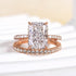 Rose Gold 3.5Ct Radiant Cut Wedding Ring Set