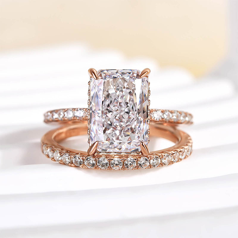 Louily 3.5 Carat Radiant Cut Wedding Ring Set In Sterling Silver - louilyjewelry