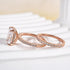 Side View of Rose Gold Radiant Cut Wedding Ring Set