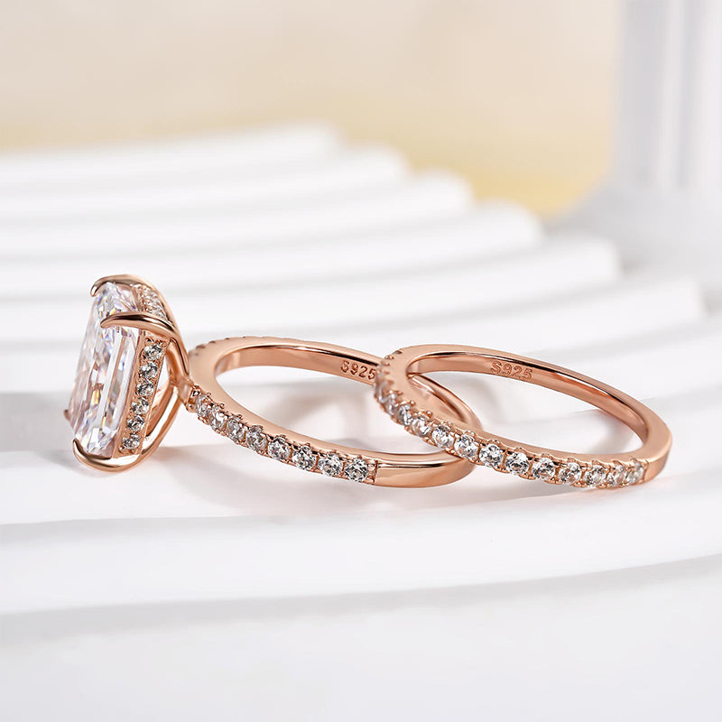 Louily 3.5 Carat Radiant Cut Wedding Ring Set In Sterling Silver - louilyjewelry