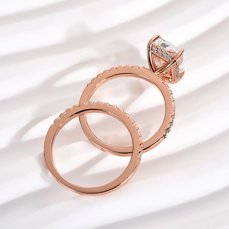 Louily 3.5 Carat Radiant Cut Wedding Ring Set In Sterling Silver - louilyjewelry