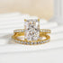 Yellow Gold 3.5Ct Radiant Cut Wedding Ring Set