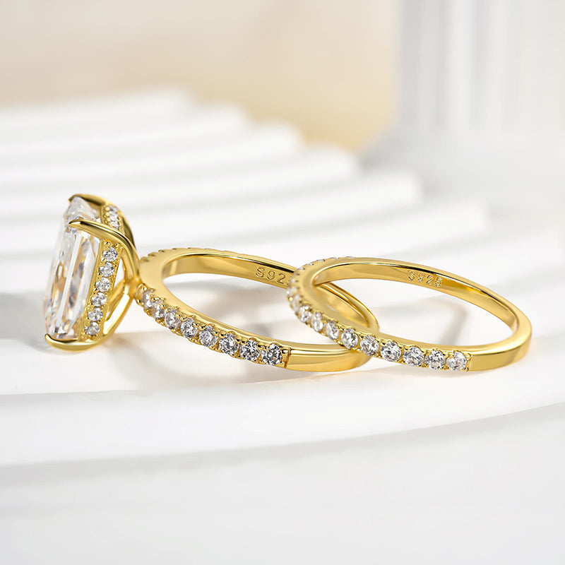 Louily 3.5 Carat Radiant Cut Wedding Ring Set In Sterling Silver - louilyjewelry