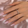 Louily Moissanite Round Cut Half Eternity Thin Women's Wedding Band - louilyjewelry