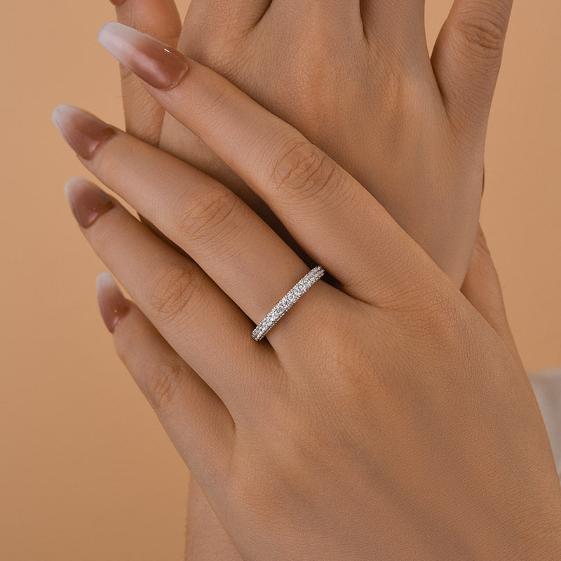 Louily Classic Round Cut Women's Wedding Band - louilyjewelry