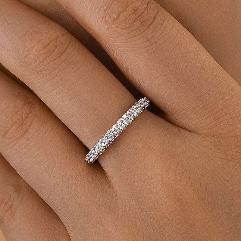 Louily Classic Round Cut Women's Wedding Band - louilyjewelry