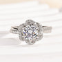 Louily Moissanite 1.0CT Twist Flower Design Engagement Ring - louilyjewelry