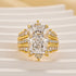 7.0Ct yellow gold radiant ring set front view