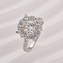 Moissanite 1.2Ct Halo Round Cut White Gold Engagement Ring - louilyjewelry