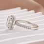 Moissanite 3.0 Ct Halo Radiant Cut White Gold Engagement Ring - louilyjewelry