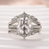 Moissanite 3.0 Ct Cushion Cut Insert Wedding Ring Set With Jacket Stack Wedding Band - louilyjewelry