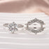 Moissanite 3.0 Ct Round Cut Insert Wedding Ring Set With Jacket Stack Wedding Band - louilyjewelry