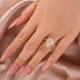 Moissanite 2.5 Ct Halo Pear Cut Yellow Gold Travel Ring - louilyjewelry