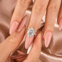 Moissanite Solitaire 5.50 Ct Oval Cut White Gold Promise Ring For Women - louilyjewelry