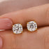 Moissanite 2.0Ct Cushion Cut Stud Earrings In Sterling Silver - louilyjewelry