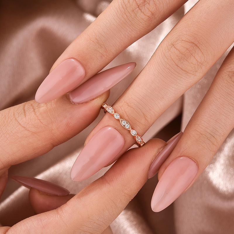 Moissanite 0.3Ct White Gold Pavé Eternity Wedding Ring - louilyjewelry