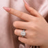 Moissanite Halo Three Shank 3.5Ct Radiant Cut White Gold Engagement Ring - louilyjewelry
