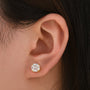 Moissanite 2.0Ct Cushion Cut Stud Earrings In Sterling Silver - louilyjewelry