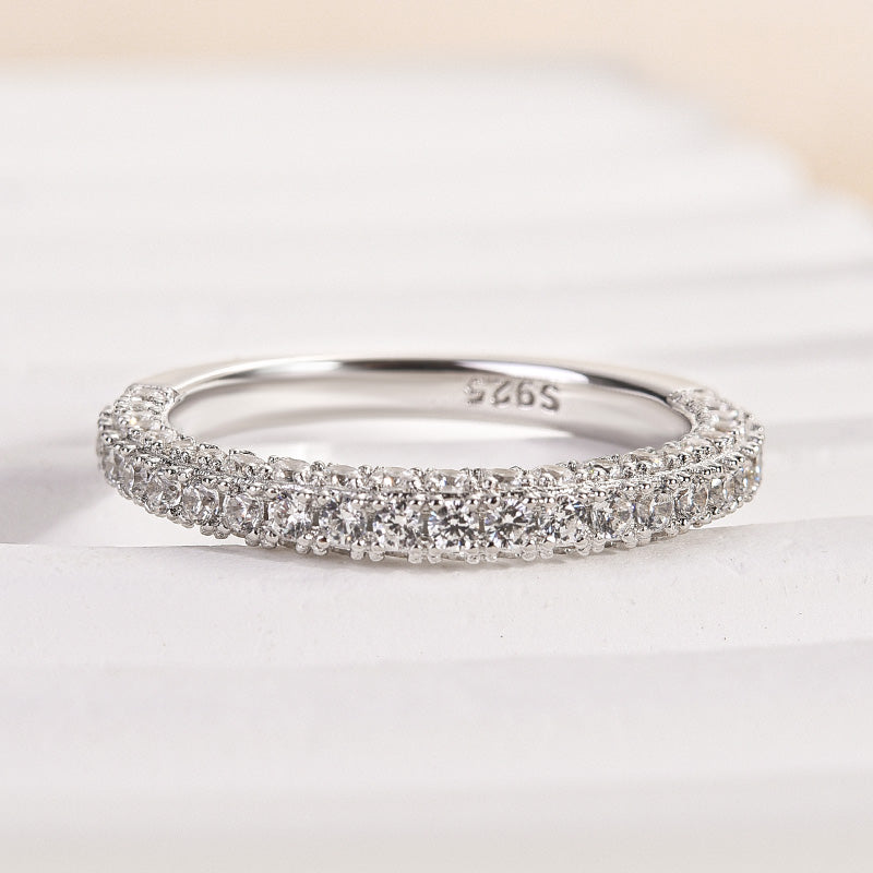 Louily Classic Round Cut Women's Wedding Band - louilyjewelry