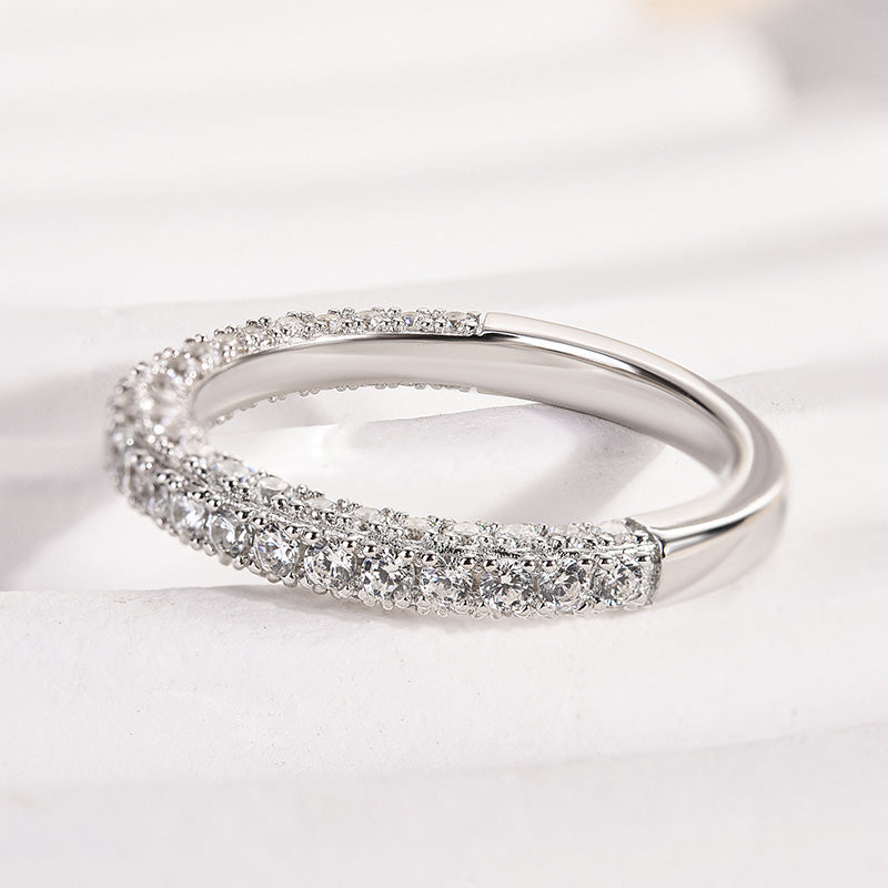 Louily Classic Round Cut Women's Wedding Band - louilyjewelry
