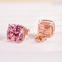 Louily Lovely Rose Gold Morganite Pink Cushion Cut Earrings - louilyjewelry