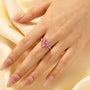 Louily Royal Romantic Pink Stone Heart Cut Engagement Ring In Sterling Silver - louilyjewelry