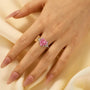 Louily Royal Romantic Pink Stone Heart Cut Engagement Ring In Sterling Silver - louilyjewelry