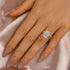Louily Moissanite 4.5 Ct Radiant Cut Yellow Gold Wedding Ring Set with Wide Band - louilyjewelry
