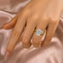 Louily Moissanite 4.5 Ct Radiant Cut Yellow Gold Wedding Ring Set with Wide Band - louilyjewelry