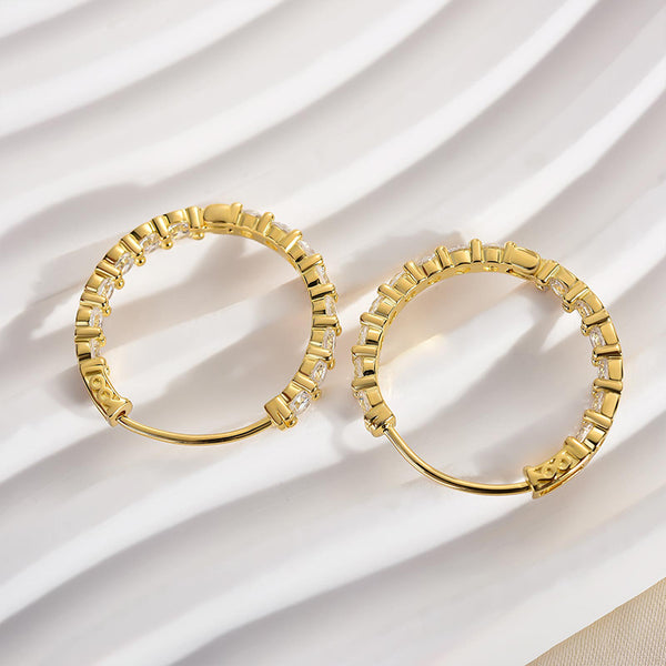 Louily Unique Hoop Earrings In Sterling Silver