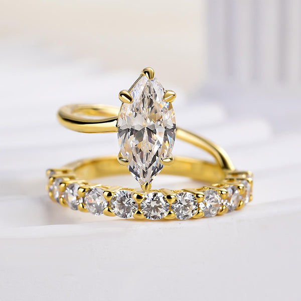 Louily Special Marquise Cut Engagement Ring