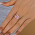 Louily Rose Gold Cushion Cut Synthetic Morganite Halo Engagement Ring - louilyjewelry