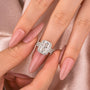 Moissanite Halo Three Shank 3.5Ct Radiant Cut White Gold Engagement Ring - louilyjewelry