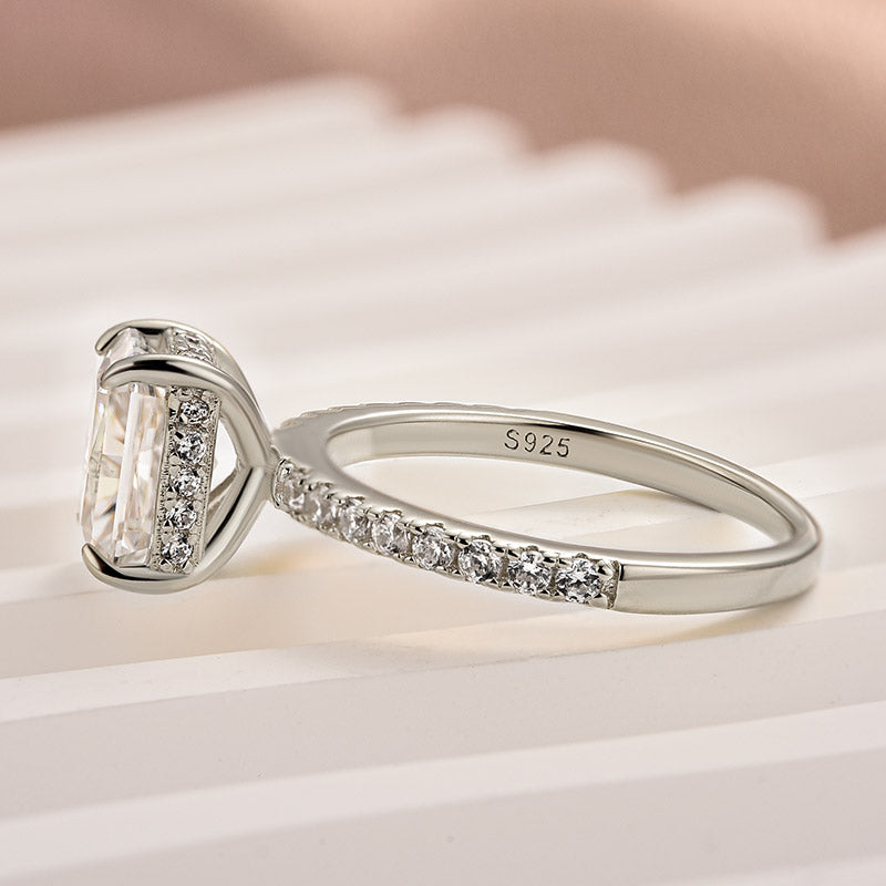 Louily Moissanite 2.0 Carat 3.5 Carat Radiant Cut Engagement Ring