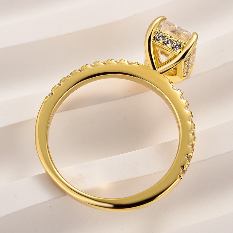 Louily Moissanite 2.0 CT Radiant Cut Engagement Ring In Sterling Silver - louilyjewelry