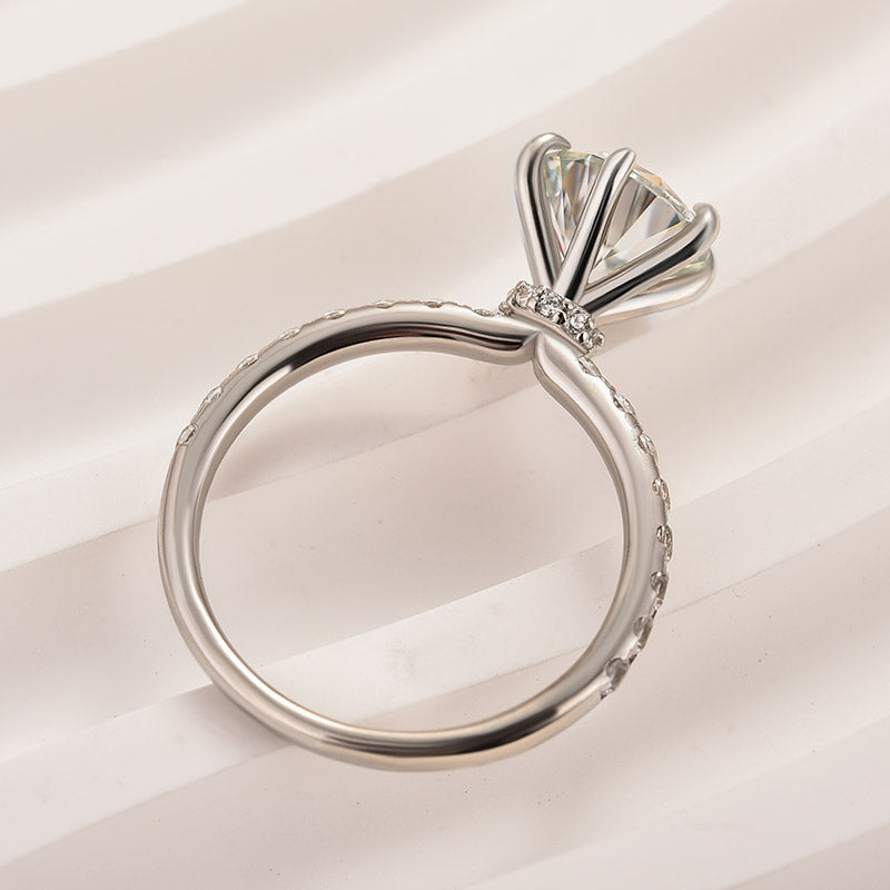 Louily Classic Moissanite 2.0 Carat Round Cut Engagement Ring - louilyjewelry