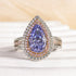 Louily Luxurious Double Halo Pear Cut Aquamarine Blue Engagement Ring In Sterling Silver - louilyjewelry