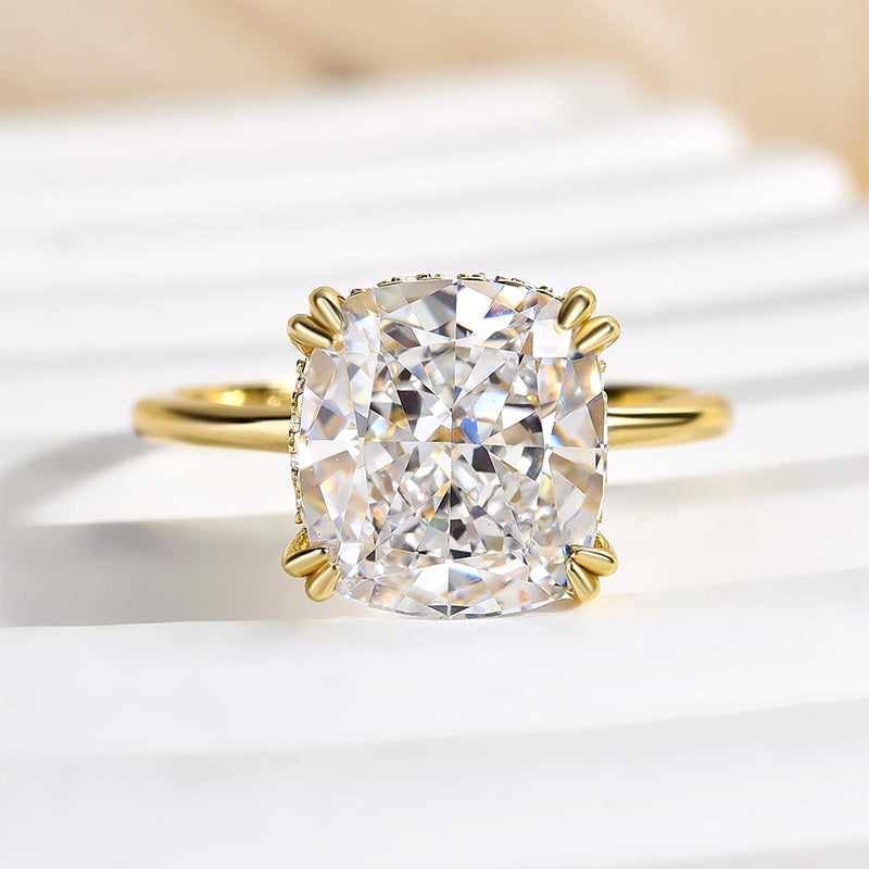 Louily Stunning Cushion Cut Engagement Ring In Sterling Silver - louilyjewelry