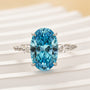 Louily Exquisite Blue Stone Oval Cut Travel Ring - louilyjewelry
