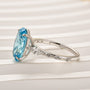 Louily Exquisite Blue Stone Oval Cut Travel Ring - louilyjewelry