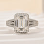 Louily Exclusive Split Shank Emerald Cut Engagement Ring In Sterling Silver - louilyjewelry
