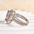 Louily Luxurious Double Halo Pear Cut Aquamarine Blue Engagement Ring In Sterling Silver - louilyjewelry