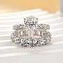 Louily Classic Halo Pear Cut Wedding Ring Set With Eternity Wedding Band - louilyjewelry