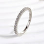 Louily Classic Half Eternity Thin Women's Wedding Band In Sterling Silver - louilyjewelry