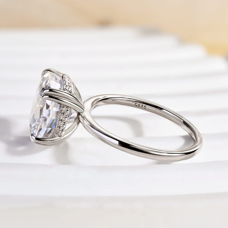 Louily Stunning Cushion Cut Engagement Ring In Sterling Silver - louilyjewelry